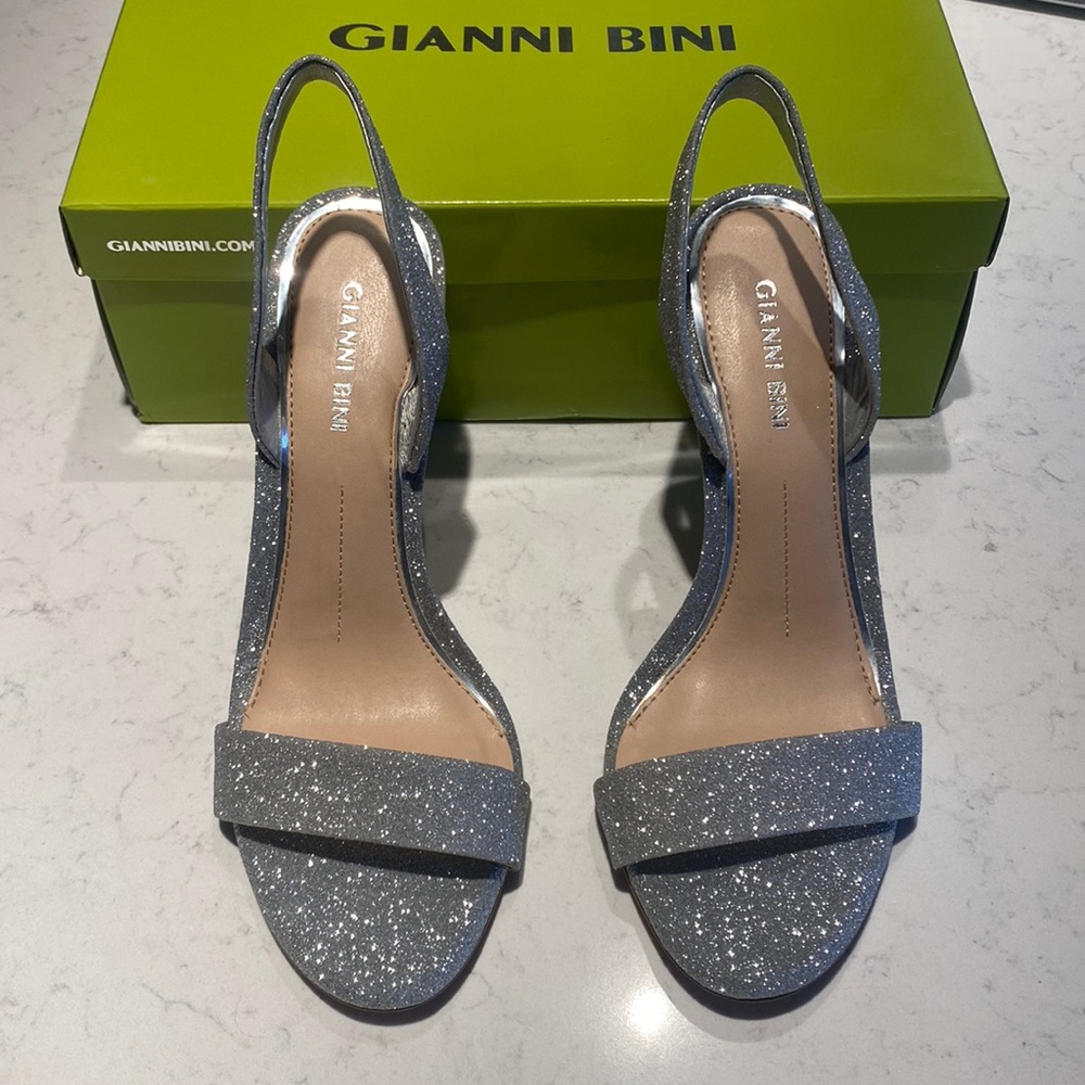 New*** Devlyy Glitter Sling Back Stiletto Dress Sandals